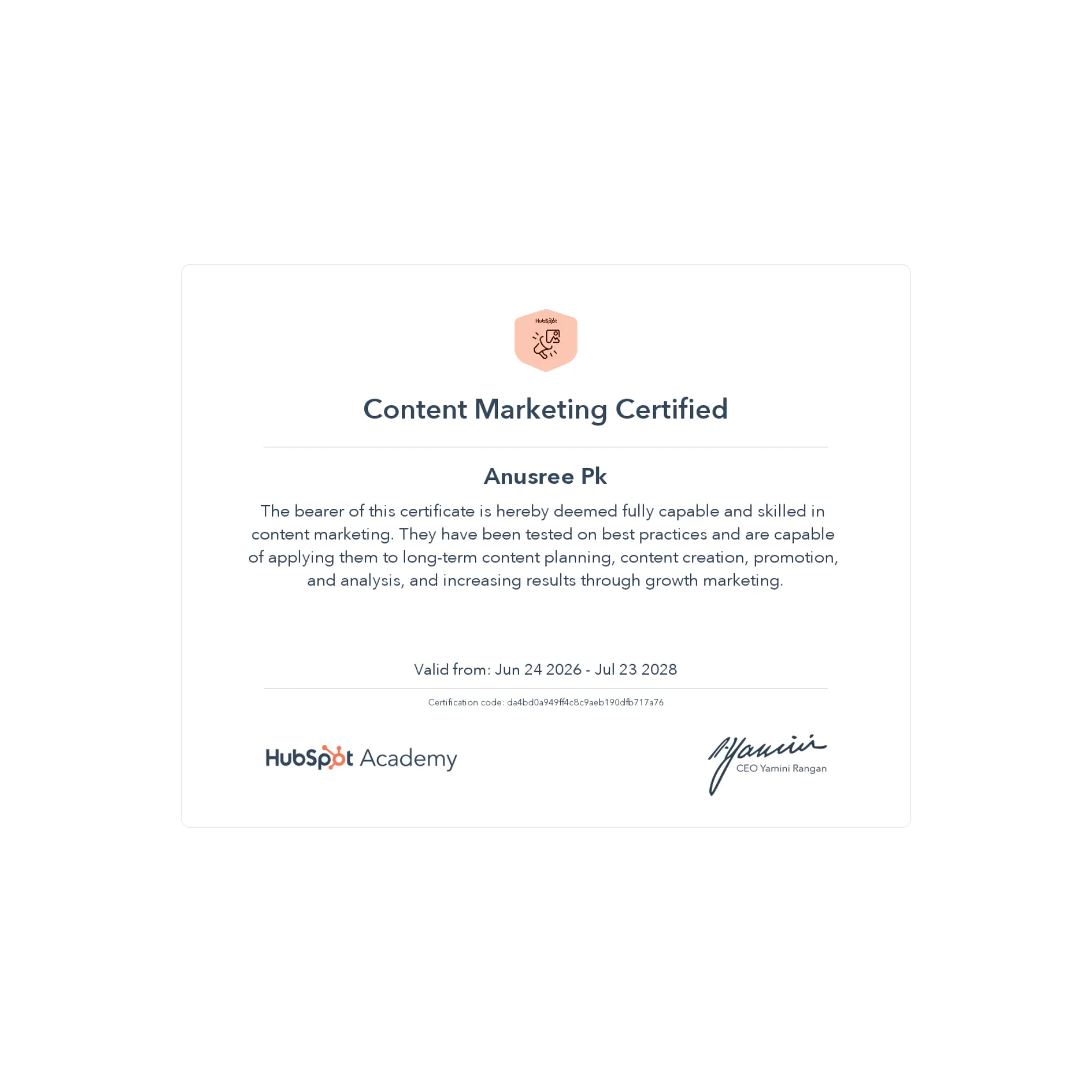 content marketing certification