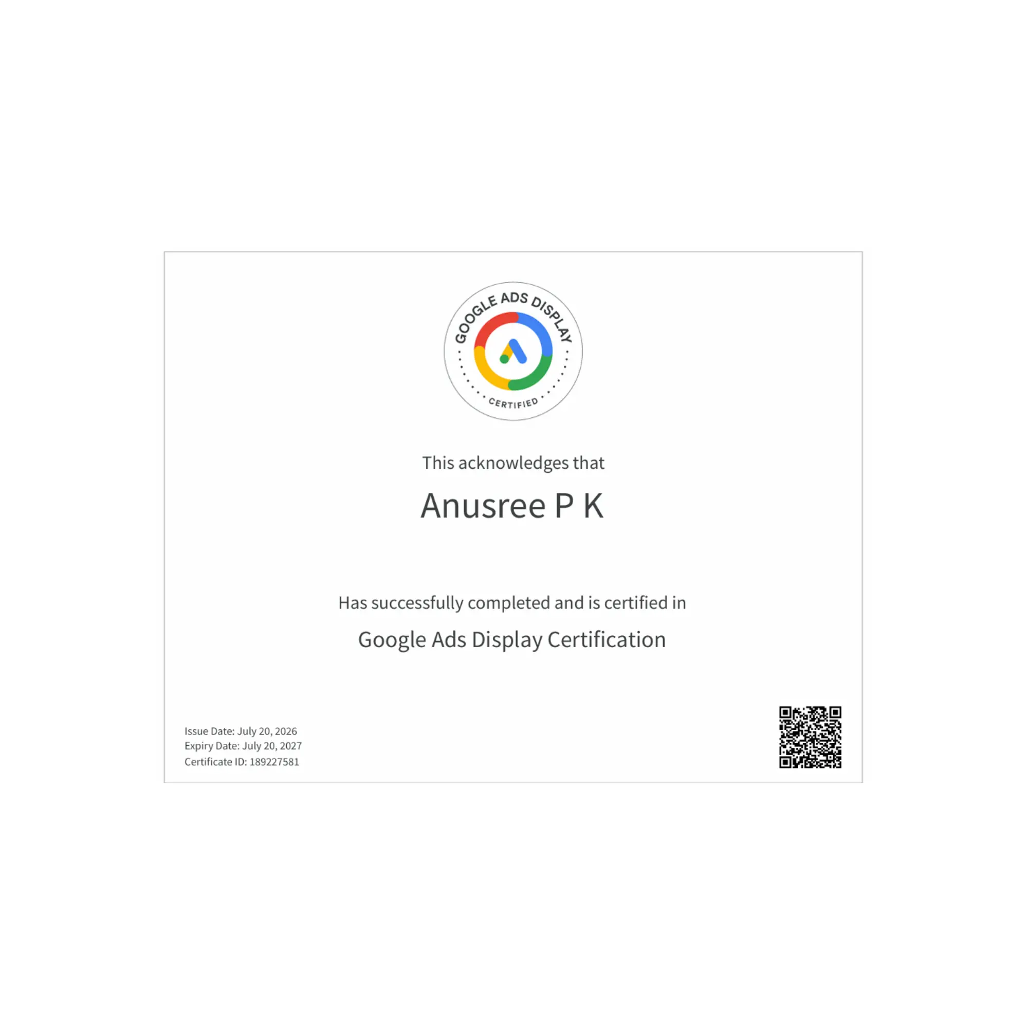 google ads display certification